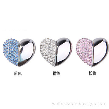 Crystal Colorful Heart USB Flash Memory. Thumb Driver. USB Flash Drivers. Pen Drive